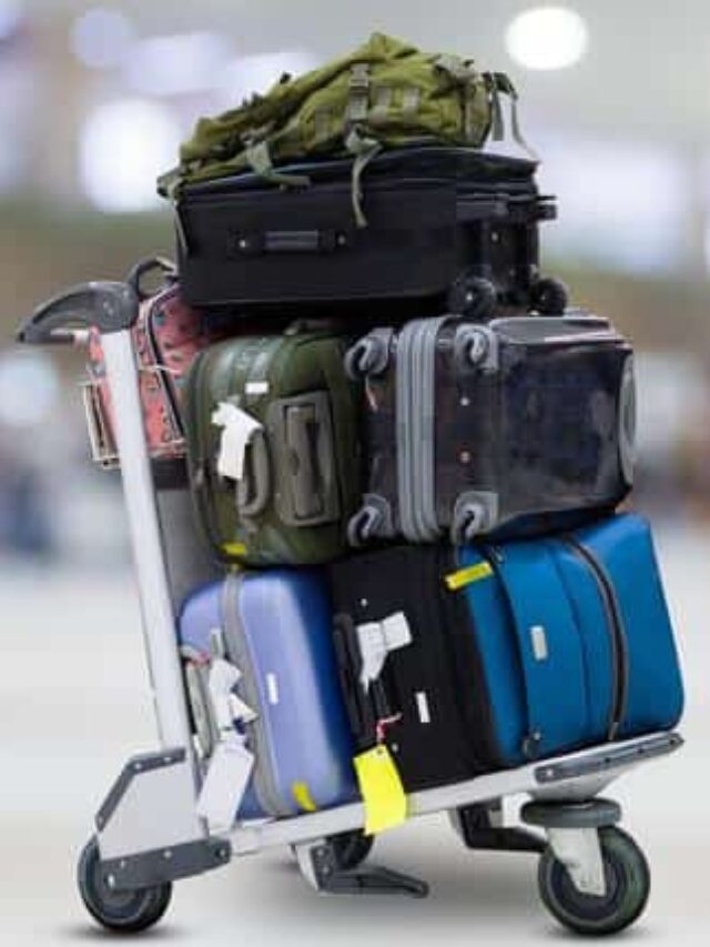 Airport luggage Trolley with suitcases